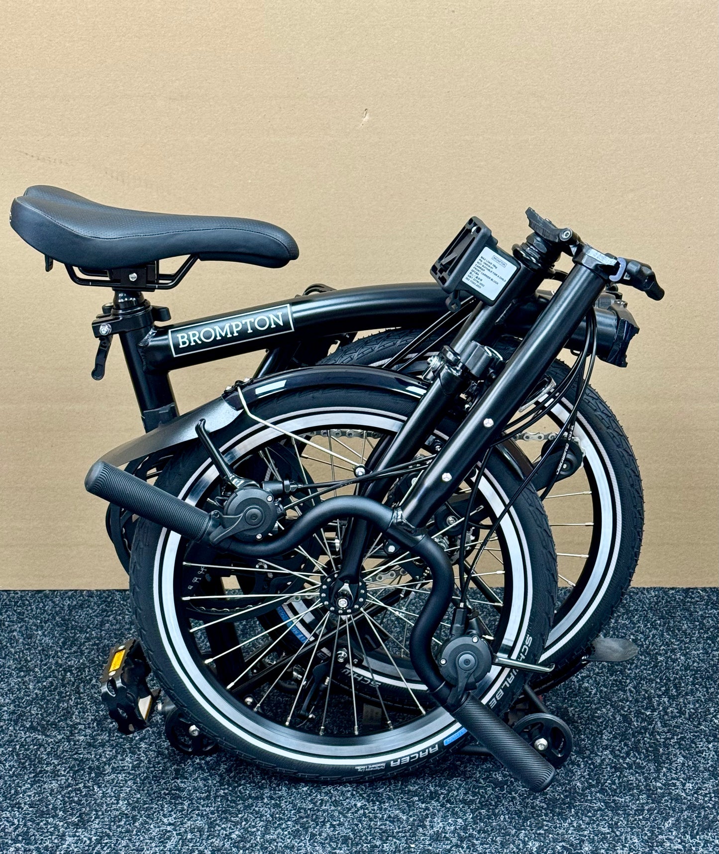 Brompton C Line 12-Speed Mid-HB All Black w/Roller Rack