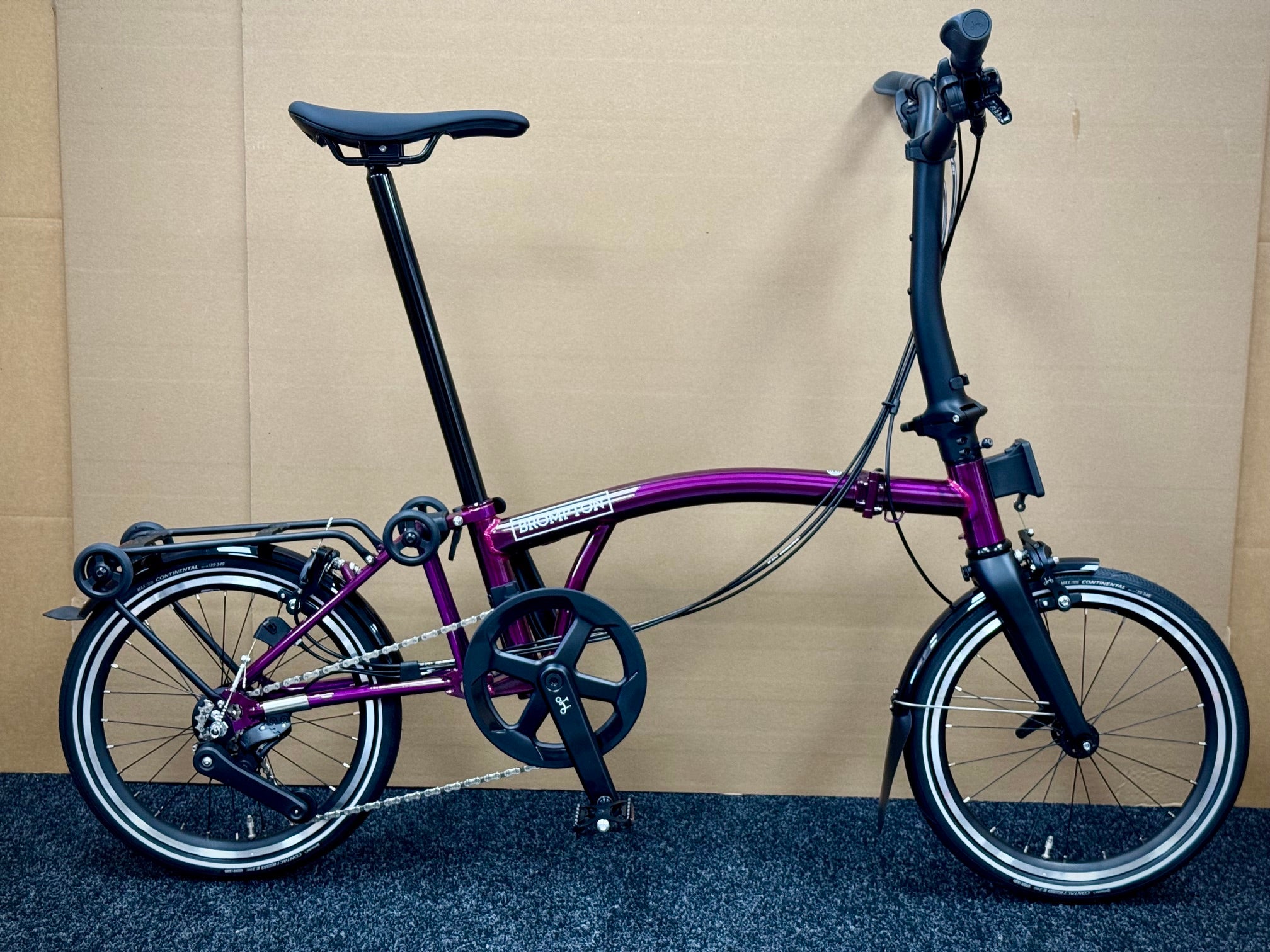 chicken_e1980 BROMPTON H① Brompton P Line 12-Speed Mid-HB Amethyst Lacquer w/Roller Rack