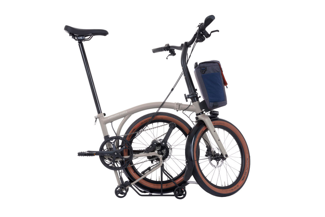 brompton gravel bike Brompton G Line ELECTRIC 4-Speed Trail Dust White IN STOCK NOW! – PortaPedal Bike