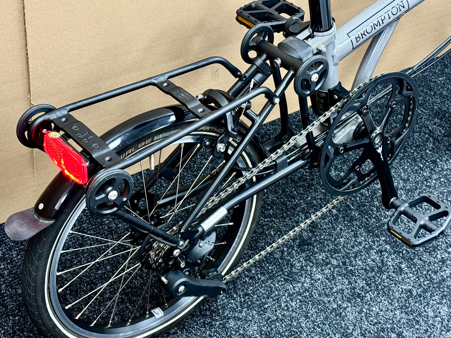 Brompton Pre-Owned P Line 4-Speed High-HB E-Bike Metallic Grey