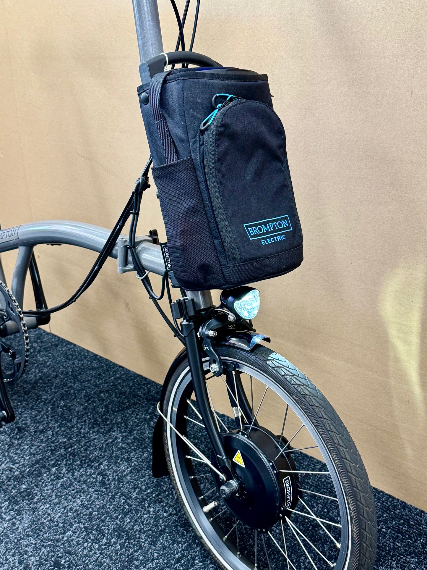 Brompton Pre-Owned P Line 4-Speed High-HB E-Bike Metallic Grey