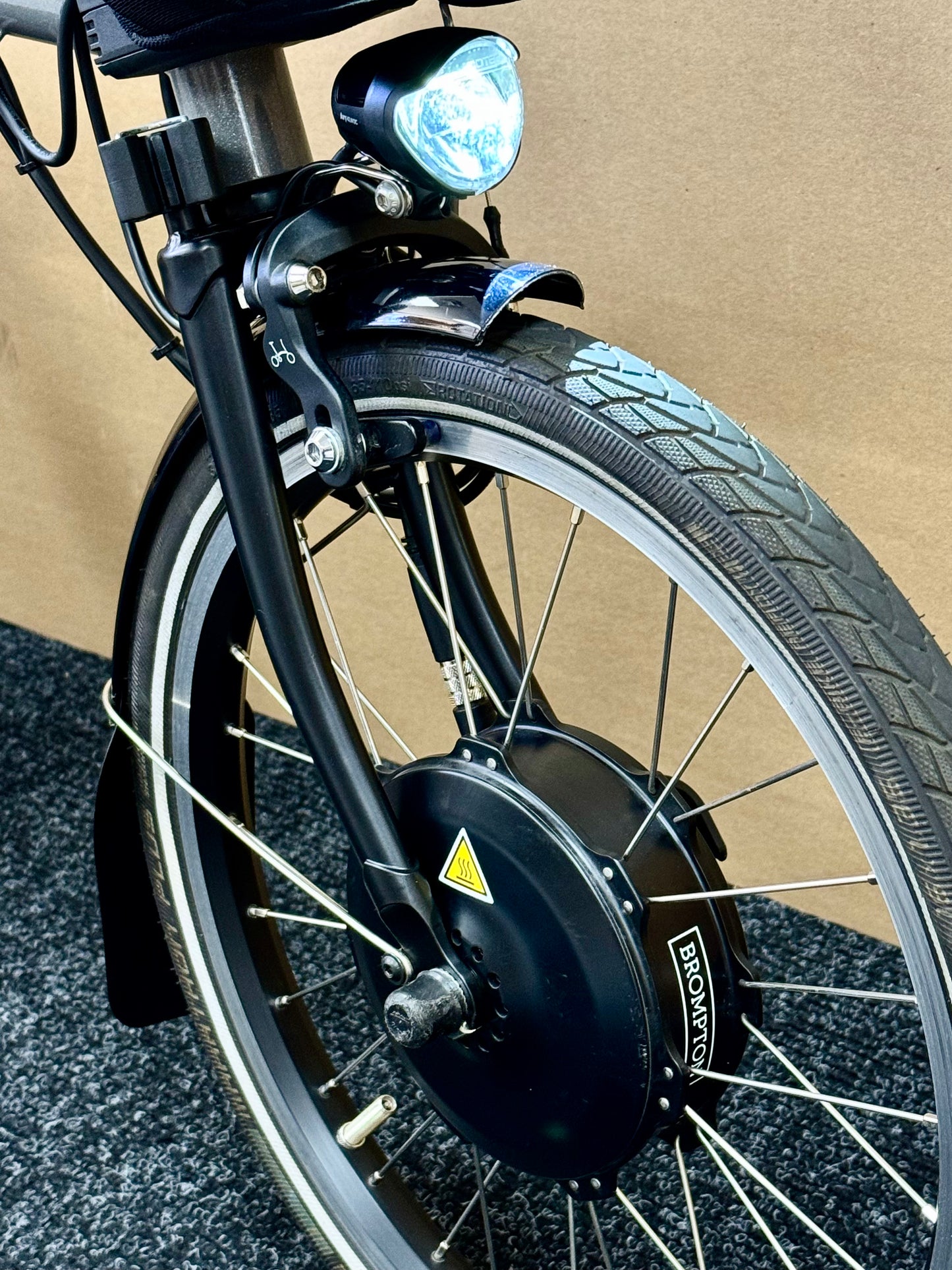Brompton Pre-Owned P Line 4-Speed High-HB E-Bike Metallic Grey