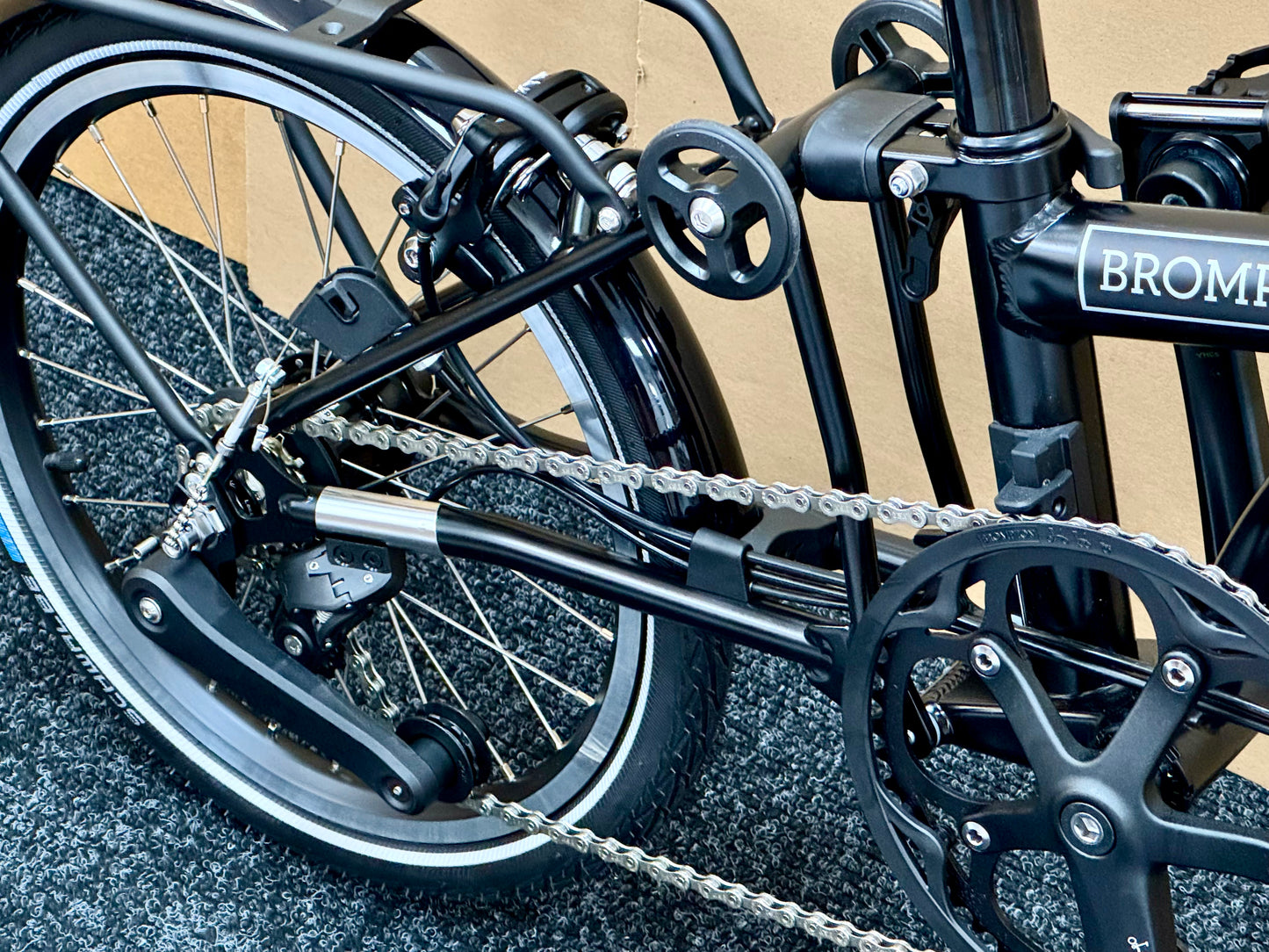 Brompton C Line 12-Speed Mid-HB All Black w/Roller Rack