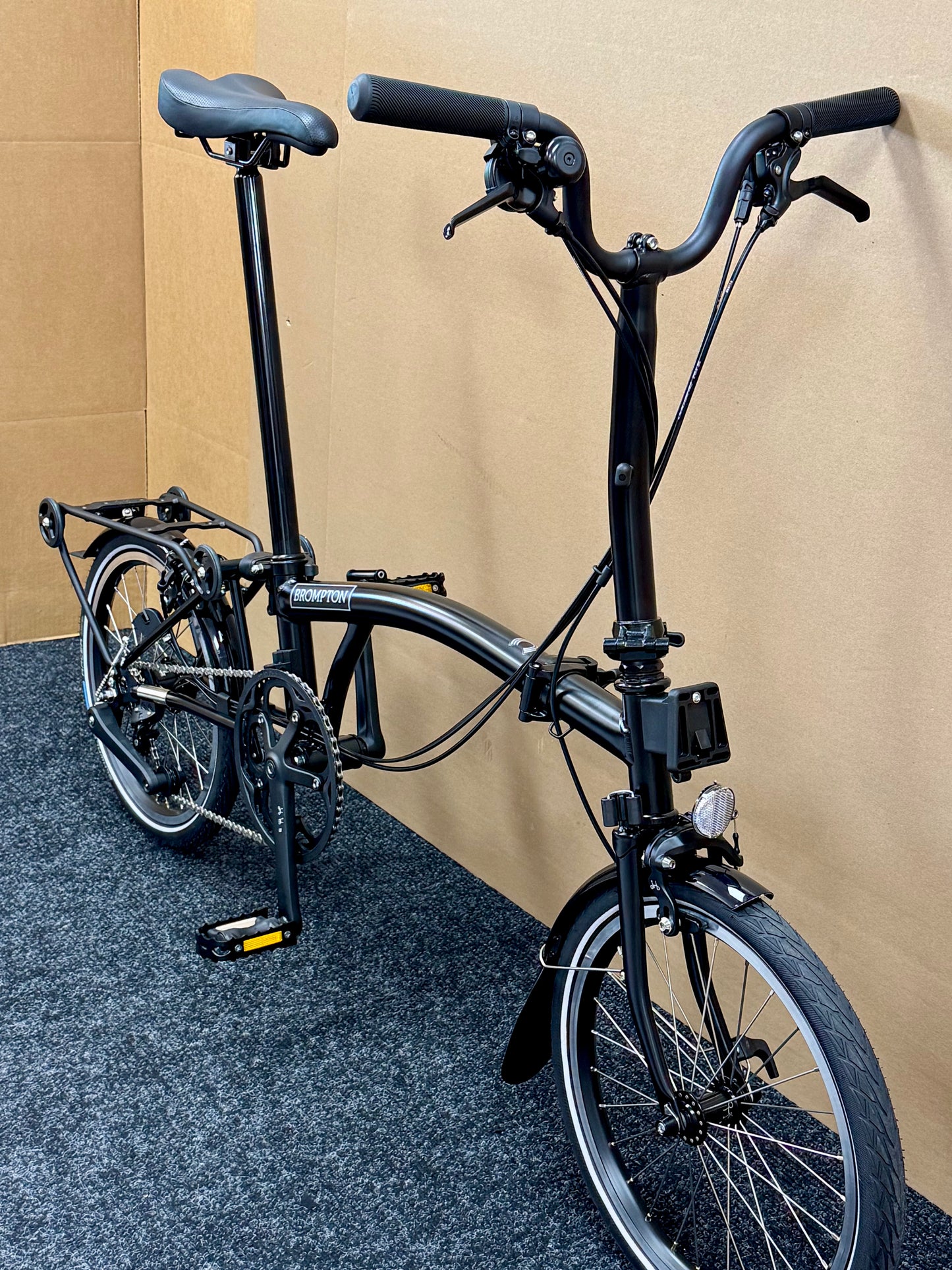 Brompton C Line 12-Speed Mid-HB All Black w/Roller Rack
