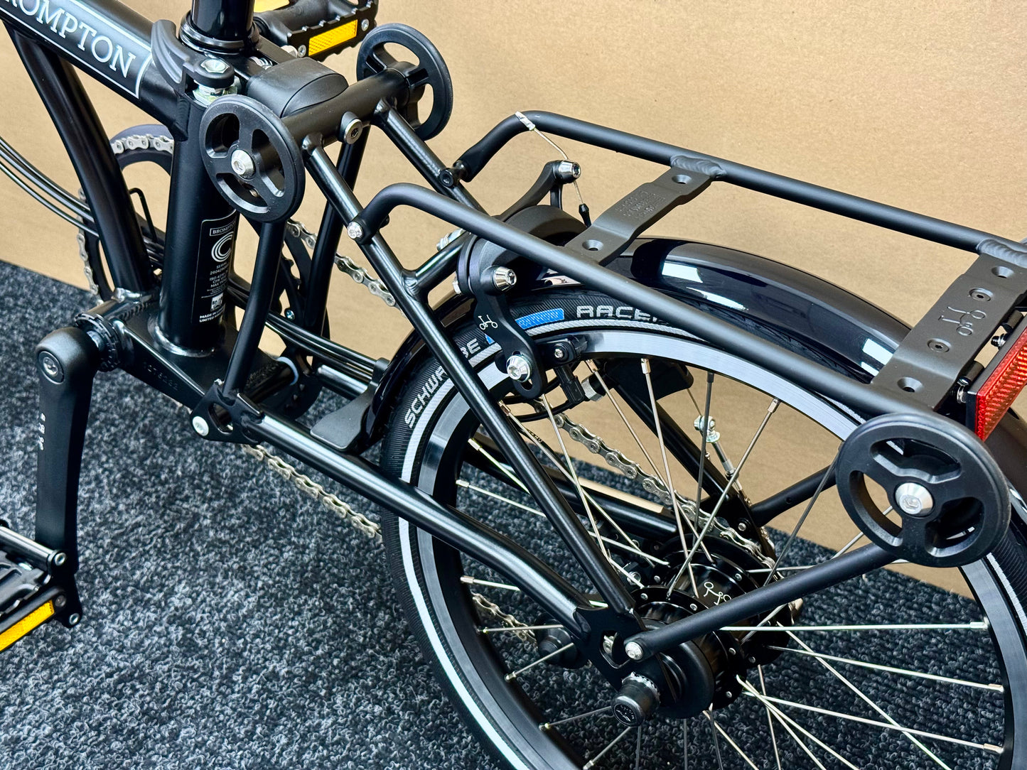 Brompton C Line 12-Speed Mid-HB All Black w/Roller Rack