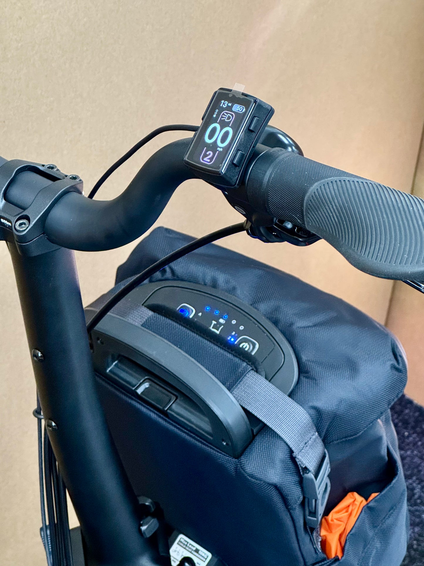 Brompton P Line Electric 4-Speed High-HB with e-Motiq System, Pacific Blue Lacquer
