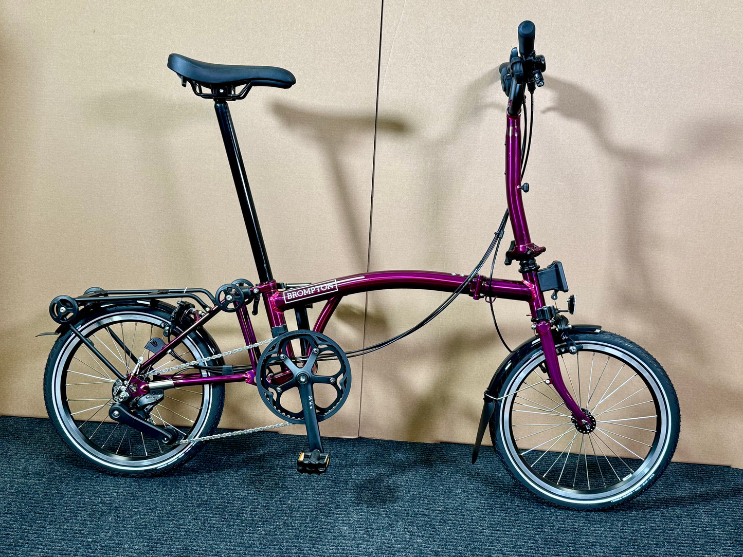 Brompton C Line 12-Speed Mid-HB Amethyst Lacquer w/Roller Rack