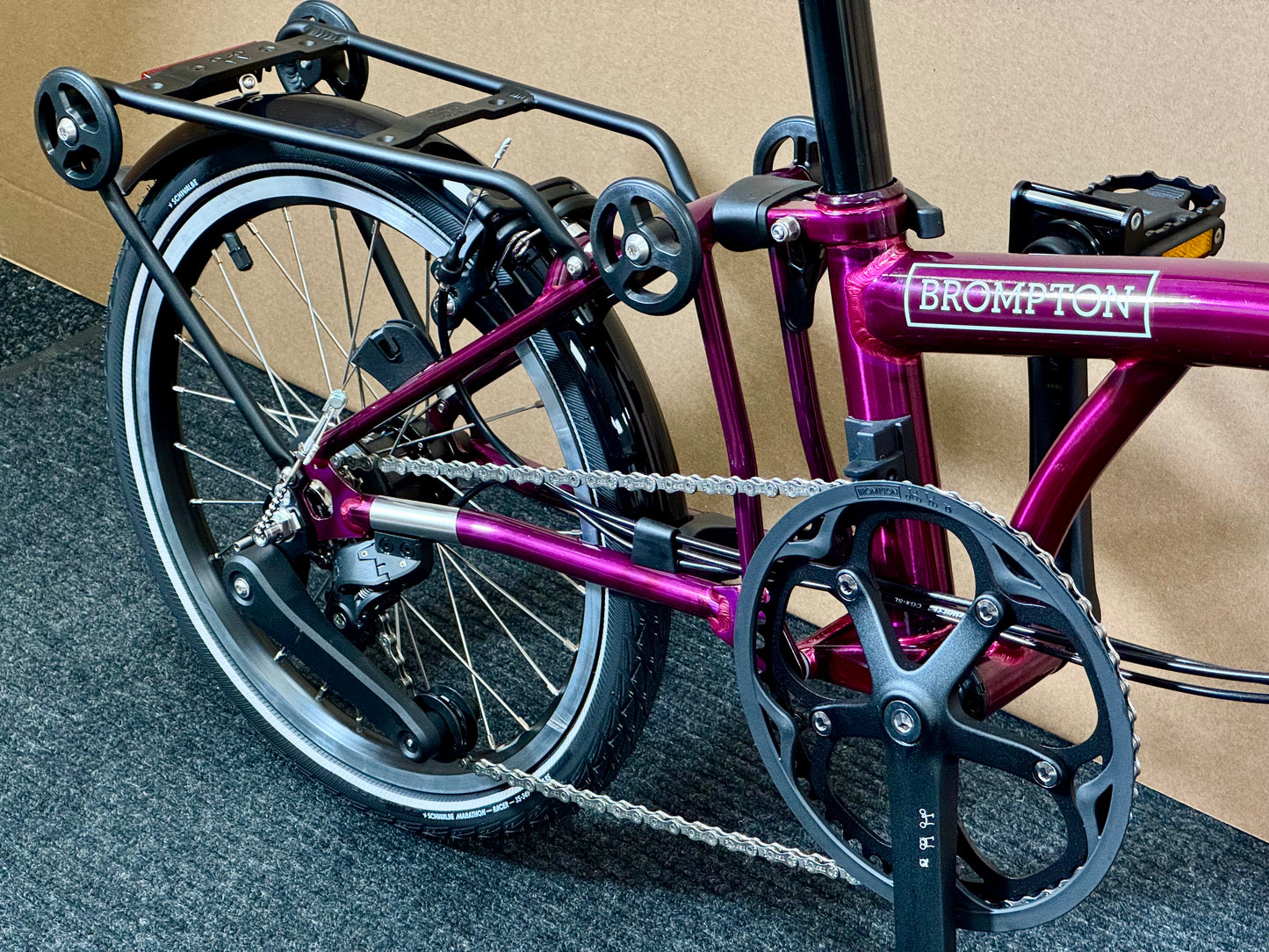 Brompton C Line 12-Speed Mid-HB Amethyst Lacquer w/Roller Rack