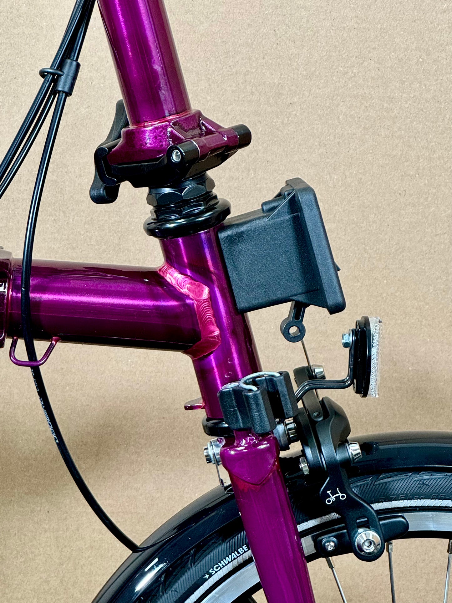 Brompton C Line 12-Speed Mid-HB Amethyst Lacquer w/Roller Rack