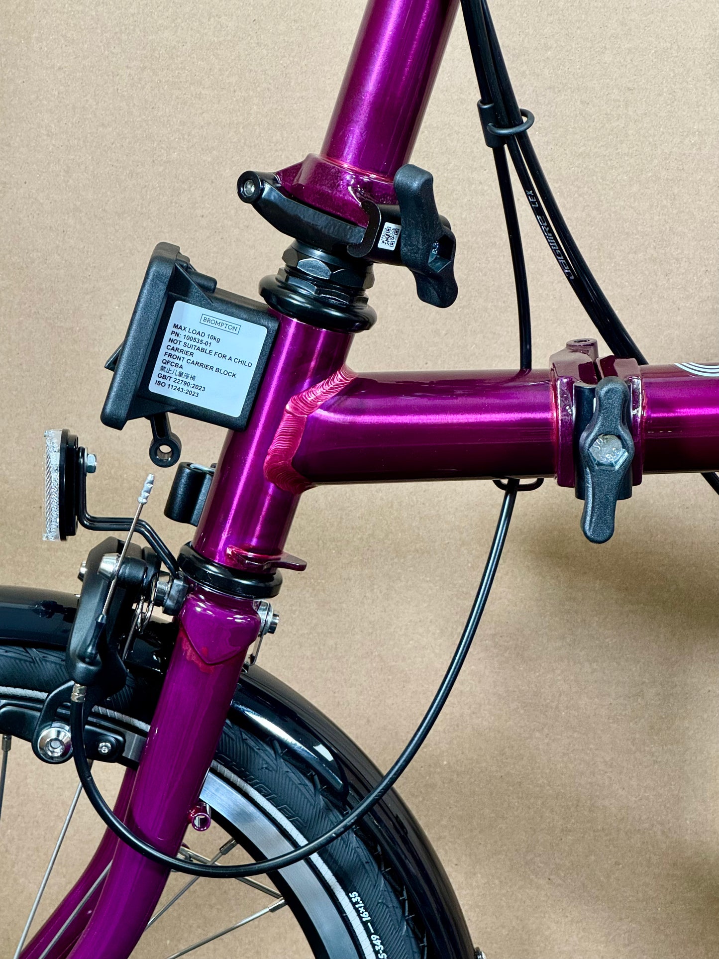 Brompton C Line 12-Speed Mid-HB Amethyst Lacquer w/Roller Rack