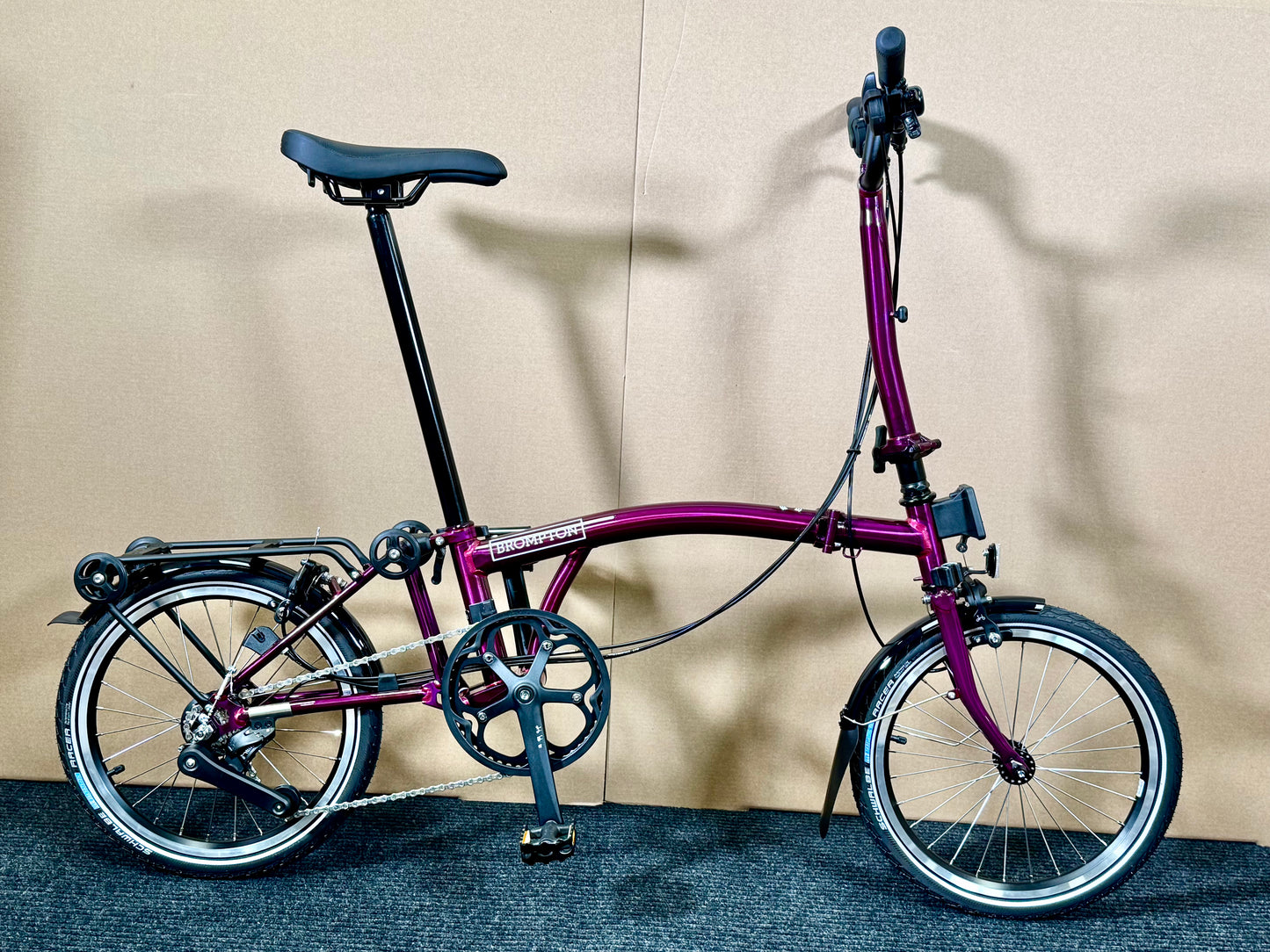 Brompton C Line 12-Speed High-HB Amethyst Lacquer w/Roller Rack