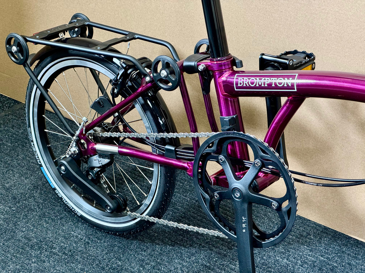 Brompton C Line 12-Speed High-HB Amethyst Lacquer w/Roller Rack