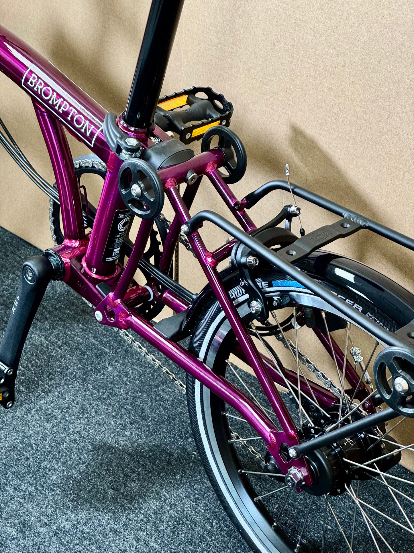 Brompton C Line 12-Speed High-HB Amethyst Lacquer w/Roller Rack