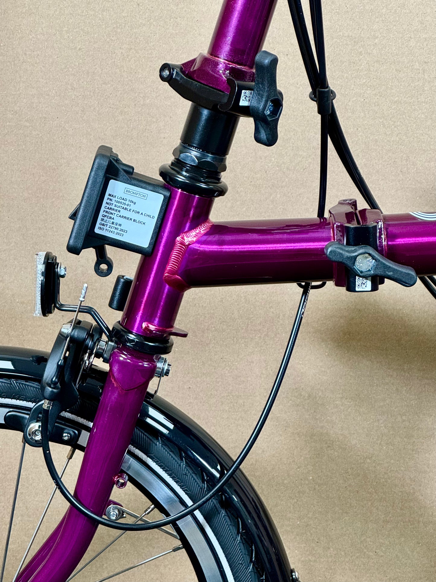 Brompton C Line 12-Speed High-HB Amethyst Lacquer w/Roller Rack