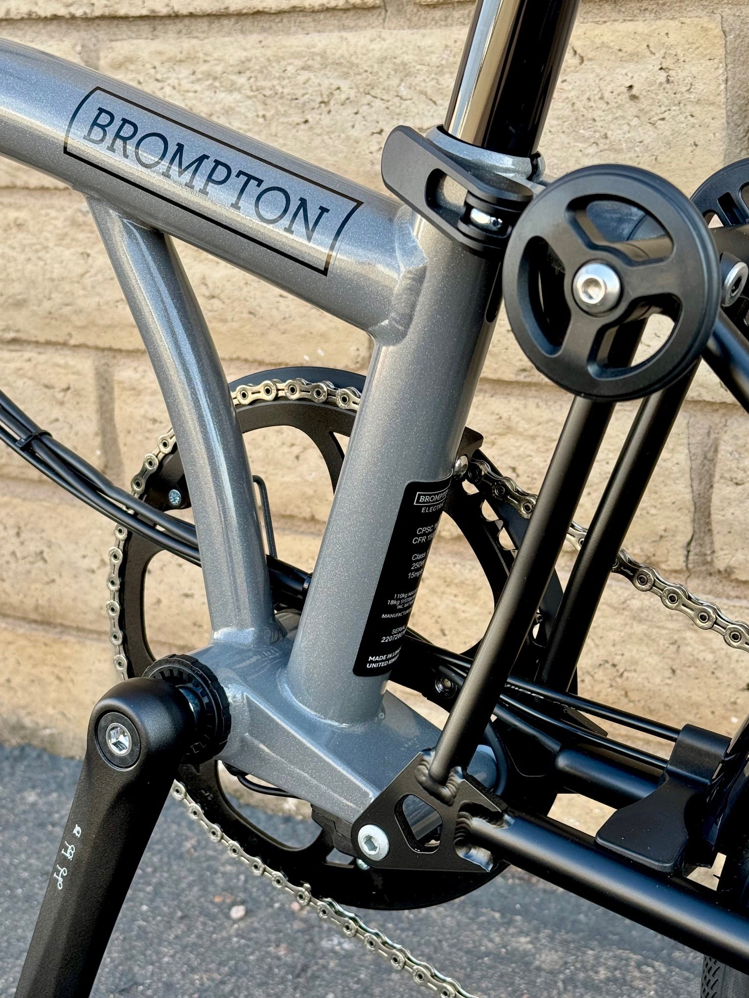 Brompton P Line 4-Speed Electric Storm Grey Metallic