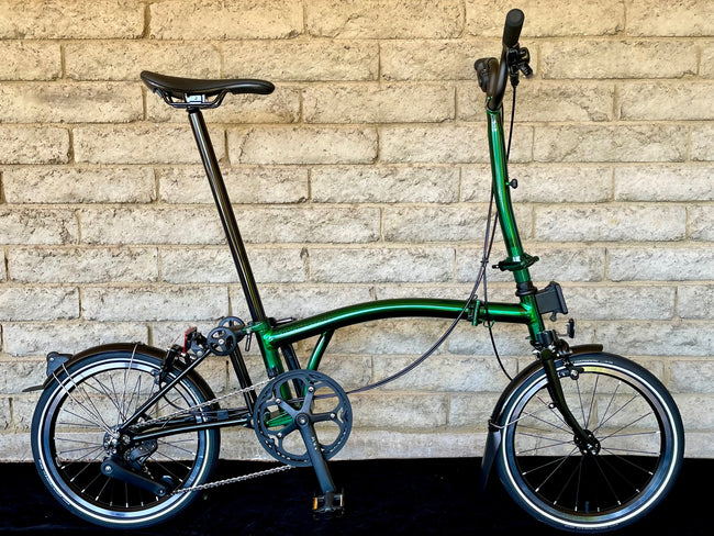 2023 Brompton Superlight P-Line Urban High-HB Emerald Green (H4L) WITH FREE BIKE COVER!