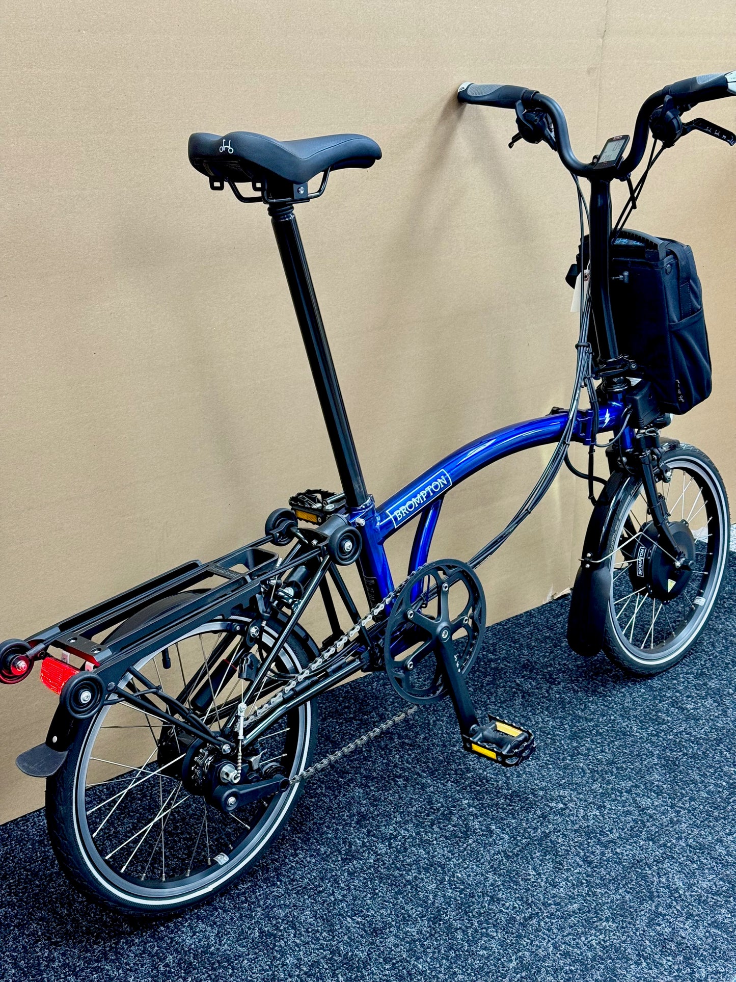 Brompton Pre-Owned 6-Speed Electric Mid-HB Bolt Blue Lacquer
