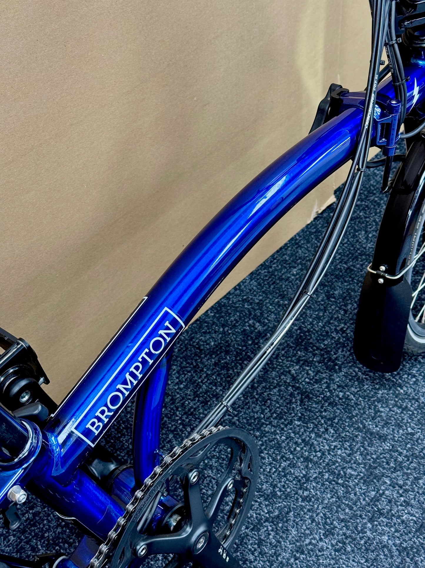 Brompton Pre-Owned 6-Speed Electric Mid-HB Bolt Blue Lacquer