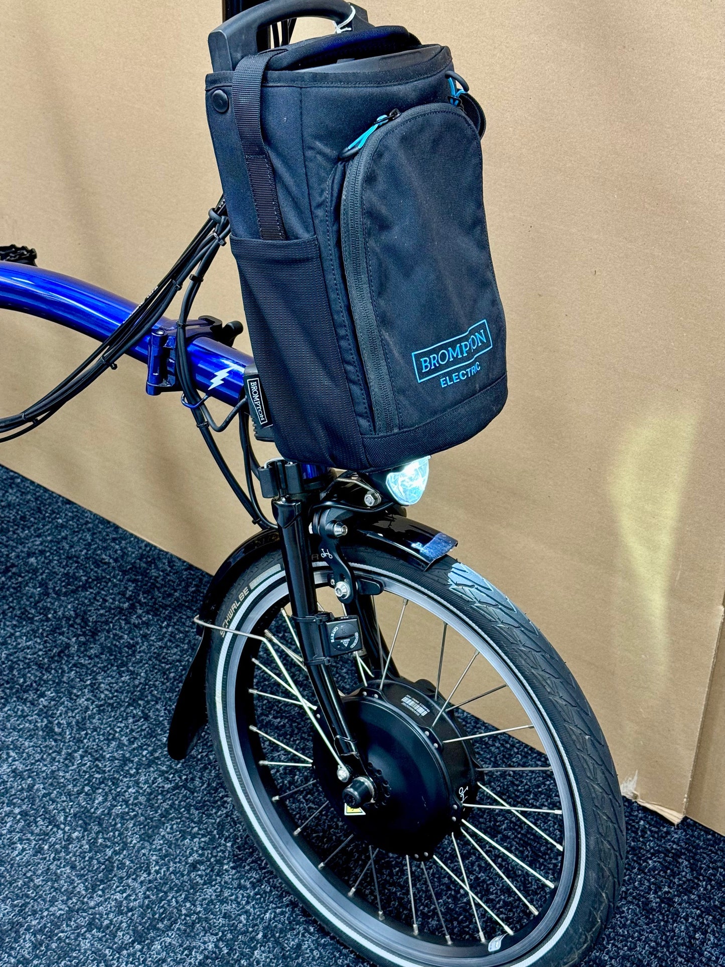 Brompton Pre-Owned 6-Speed Electric Mid-HB Bolt Blue Lacquer