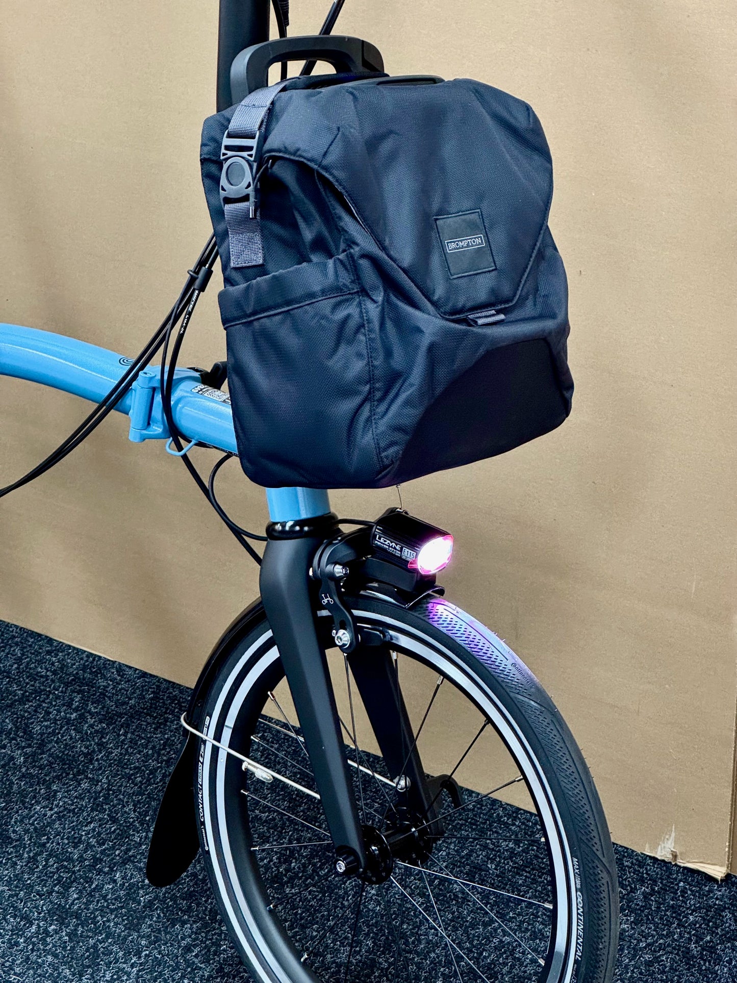 Brompton P Line Electric 4-Speed Mid-HB with e-Motiq System, Cloud Metallic