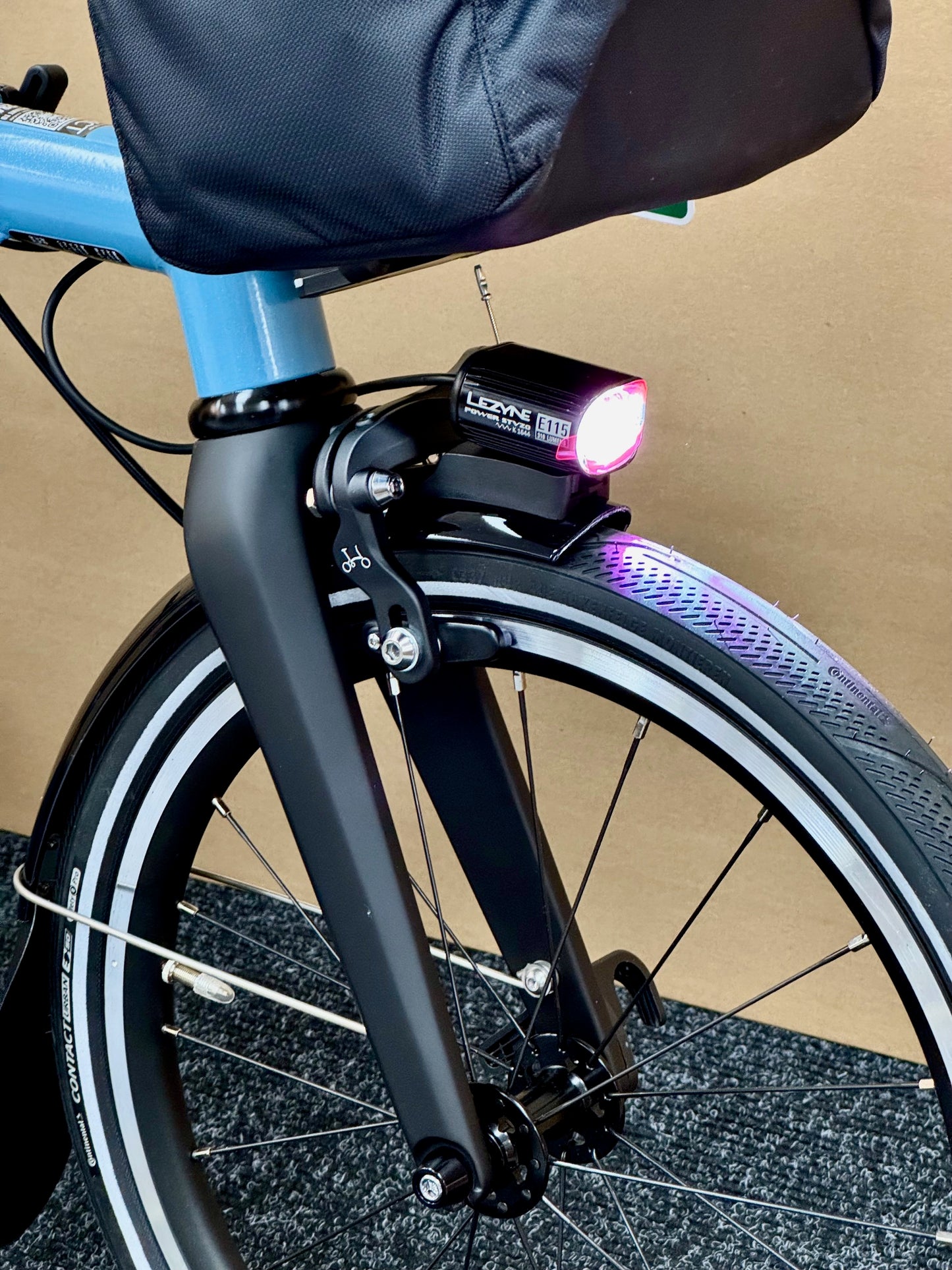 Brompton P Line Electric 4-Speed Mid-HB with e-Motiq System, Cloud Metallic