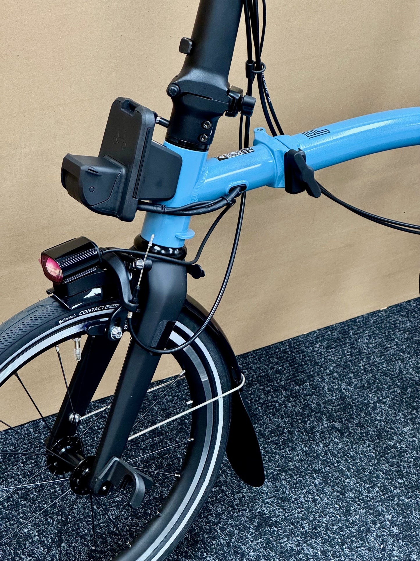 Brompton P Line Electric 4-Speed Mid-HB with e-Motiq System, Cloud Metallic