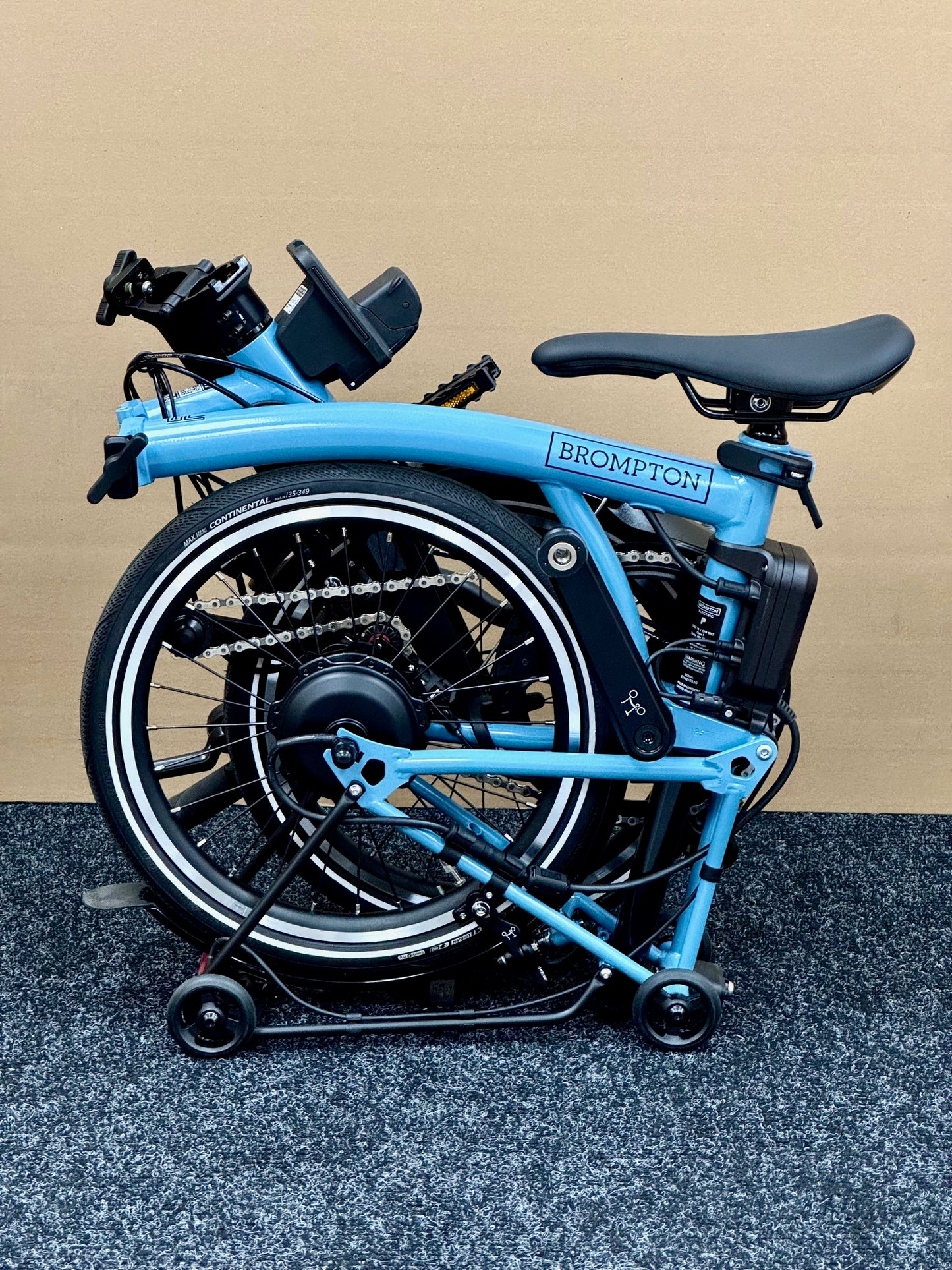 Brompton P Line Electric 4-Speed Mid-HB with e-Motiq System, Cloud Metallic