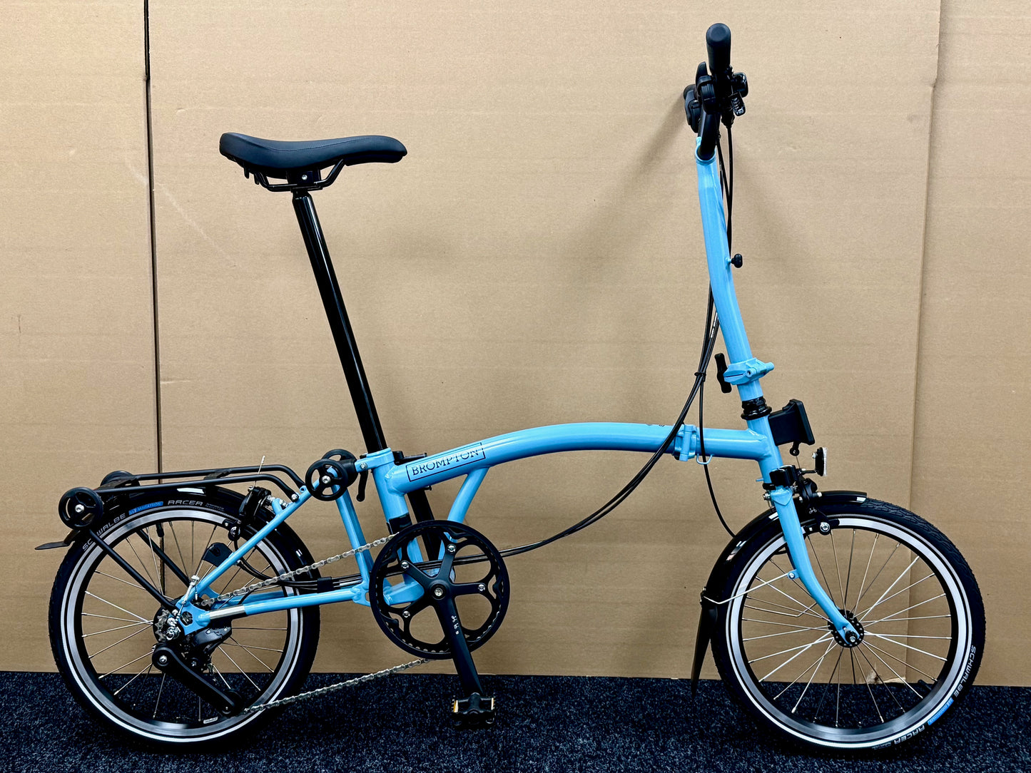 Brompton C Line 12-Speed High-HB Cloud Metallic w/Roller Rack