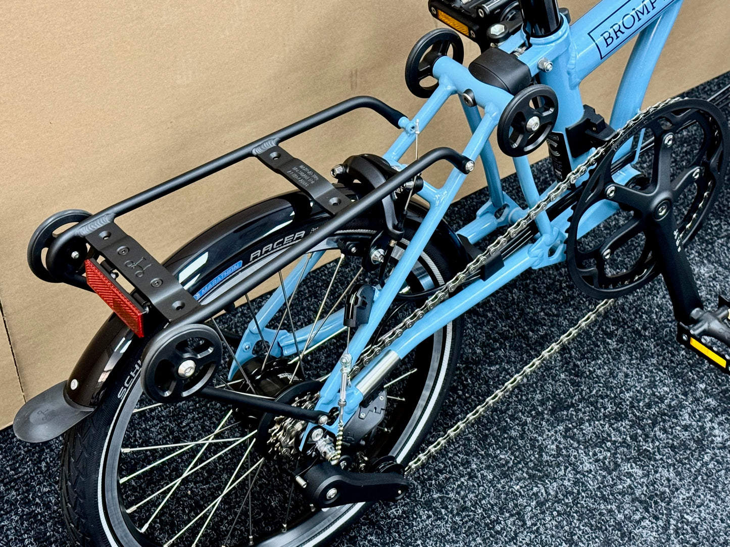 Brompton C Line 12-Speed High-HB Cloud Metallic w/Roller Rack