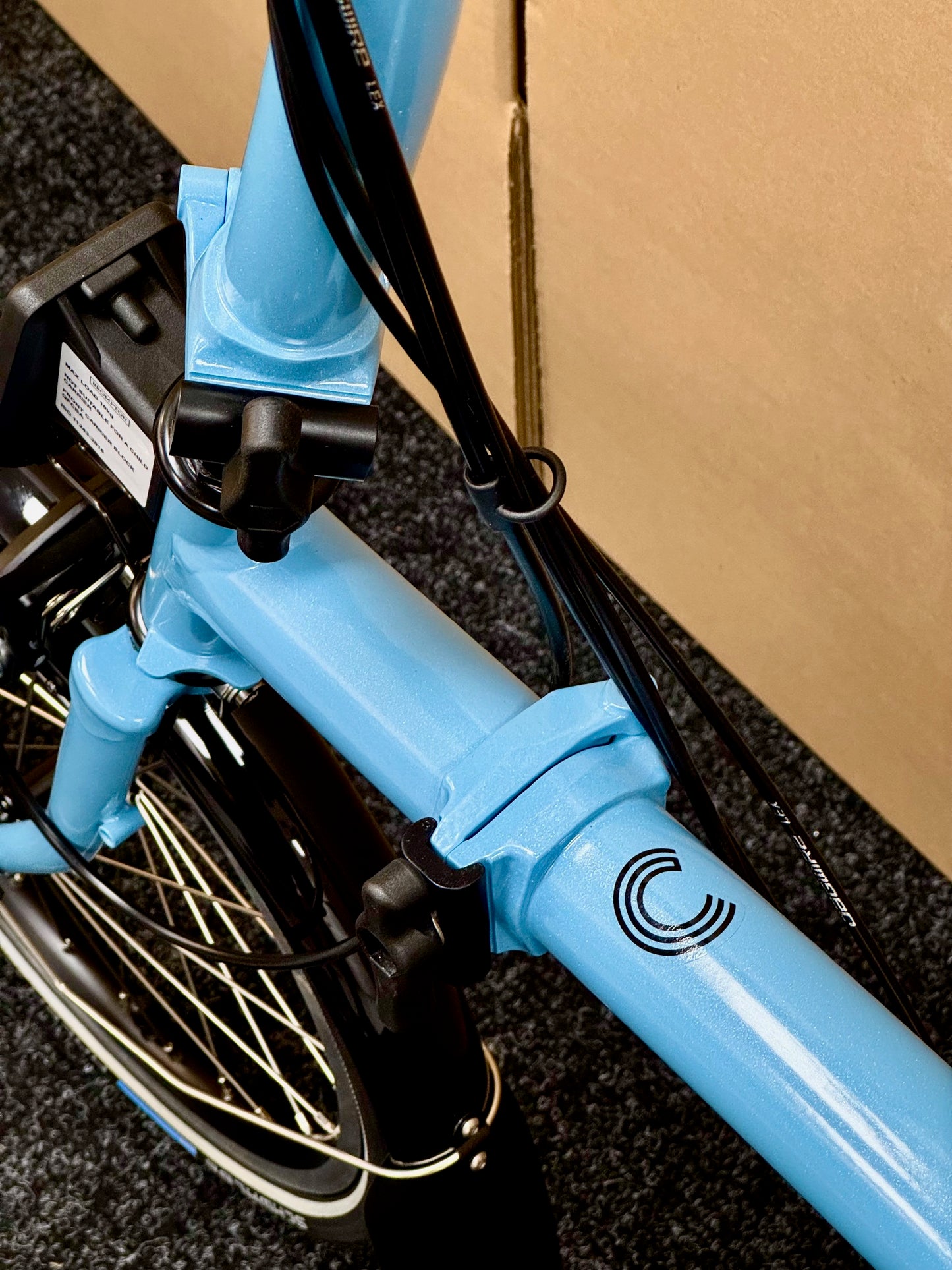 Brompton C Line 12-Speed High-HB Cloud Metallic w/Roller Rack