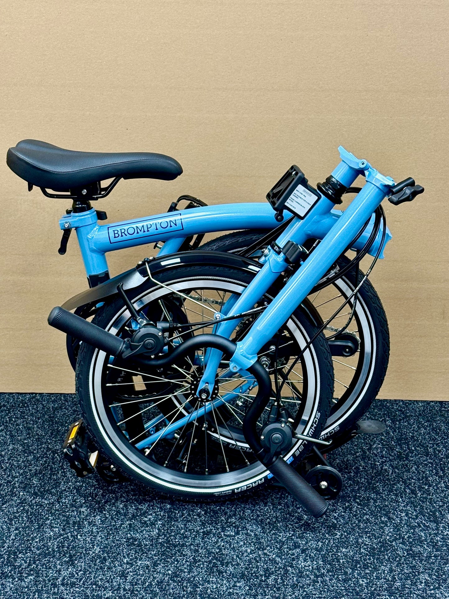 Brompton C Line 12-Speed High-HB Cloud Metallic w/Roller Rack