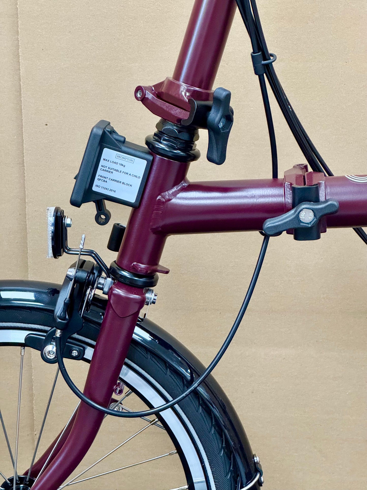Brompton C Line 12-Speed Mid-HB Plum Red w/Roller Rack