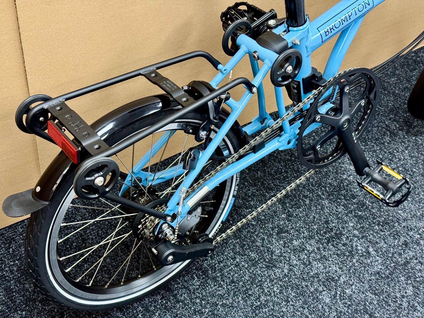 Brompton C Line 12-Speed Mid-HB Cloud Metallic w/Roller Rack "Mini-Marred"