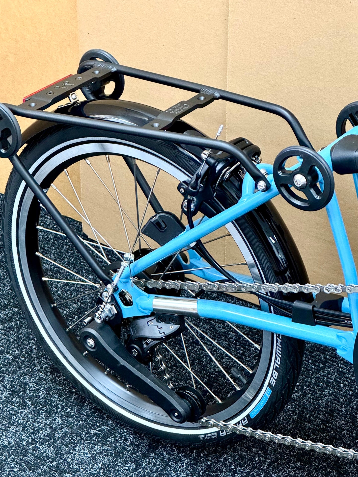 Brompton C Line 12-Speed Mid-HB Cloud Metallic w/Roller Rack "Mini-Marred"