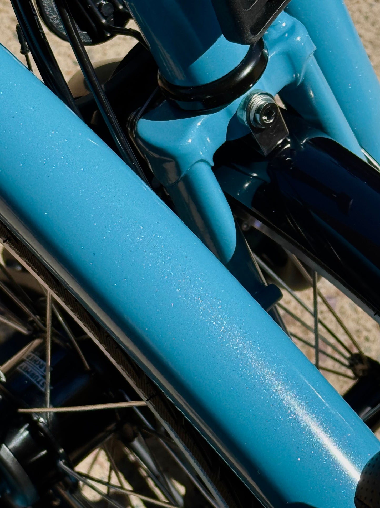 Brompton C Line 12-Speed Mid-HB Cloud Metallic w/Roller Rack "Mini-Marred"