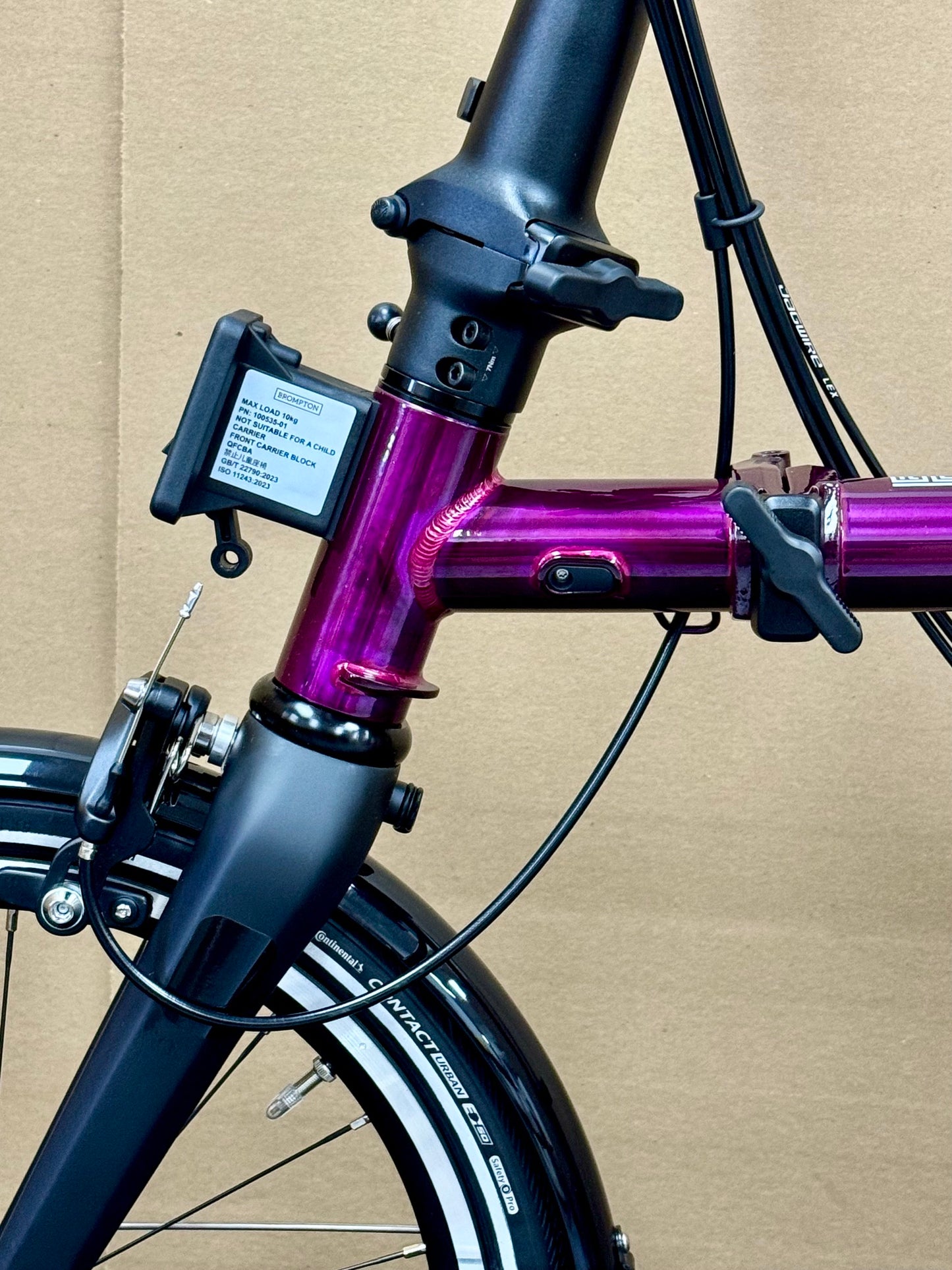Brompton P Line 12-Speed Mid-HB Amethyst Lacquer w/Roller Rack