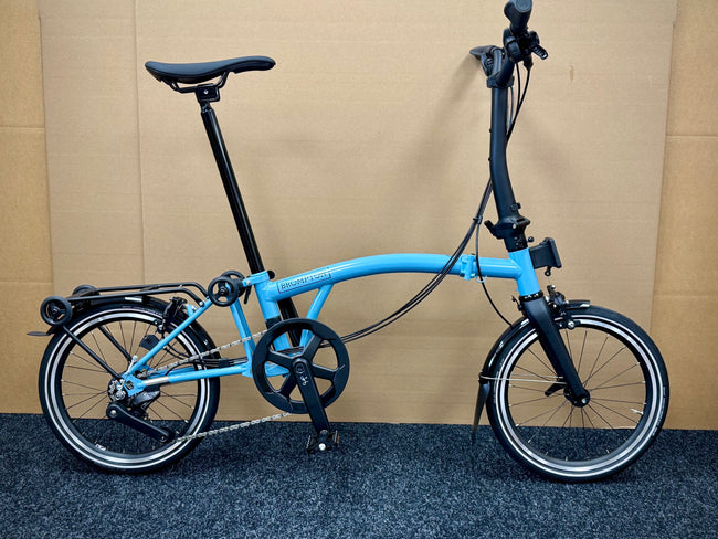 Brompton P Line 12-Speed Mid-HB Cloud Metallic w/Roller Rack