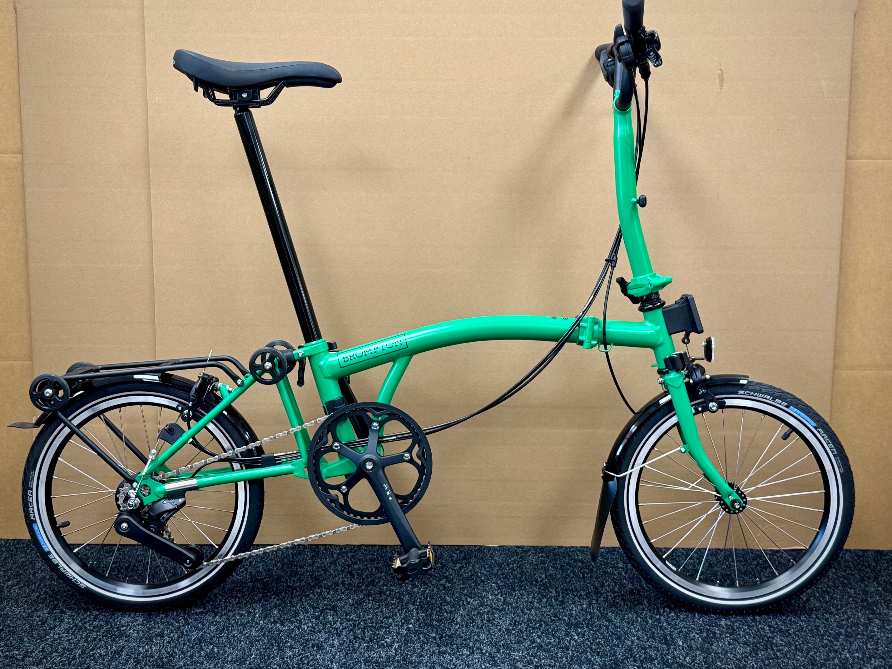 Brompton C Line 12-Speed Mid-HB Palm Green w/Roller Rack