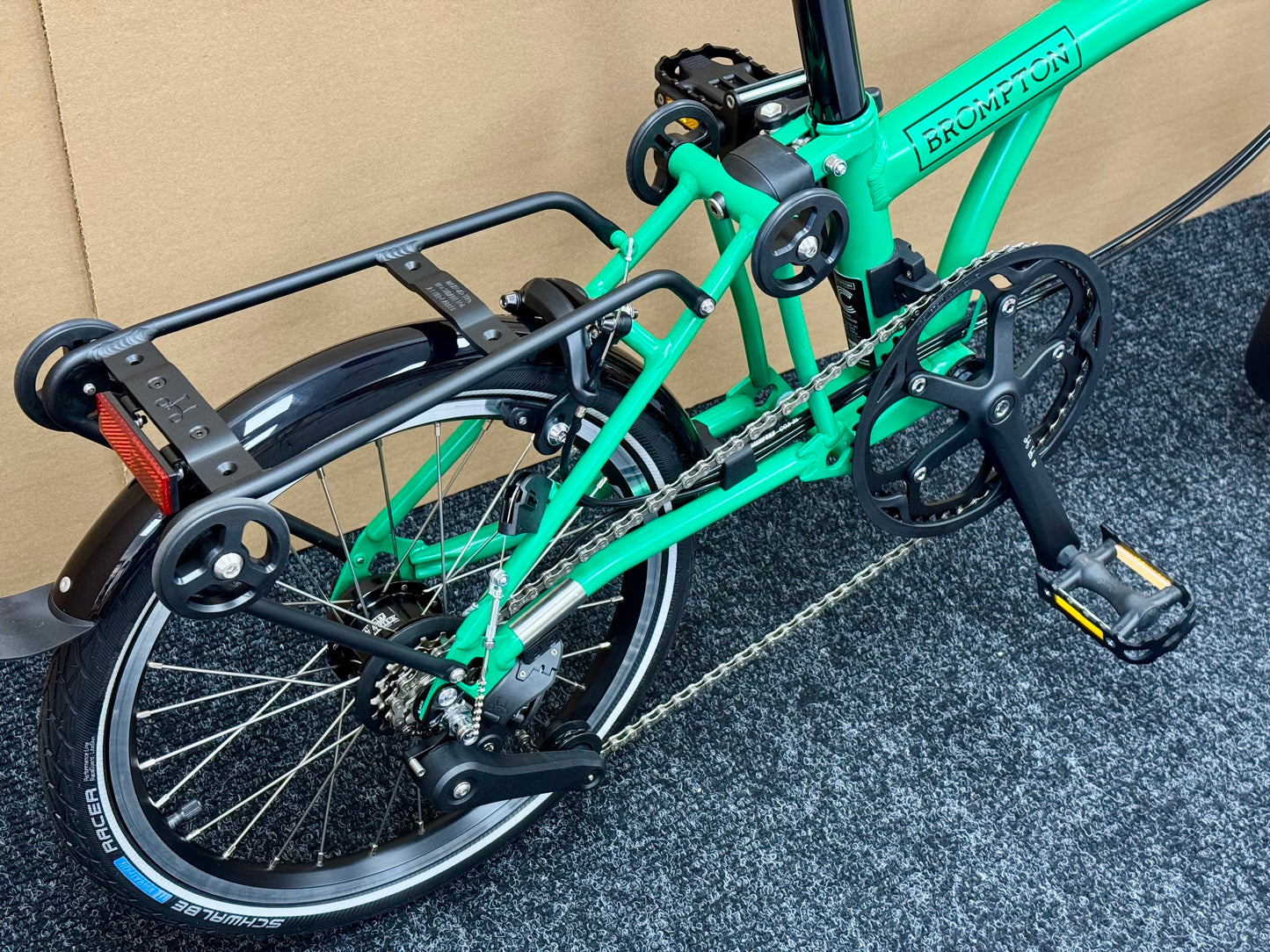 Brompton C Line 12-Speed Mid-HB Palm Green w/Roller Rack