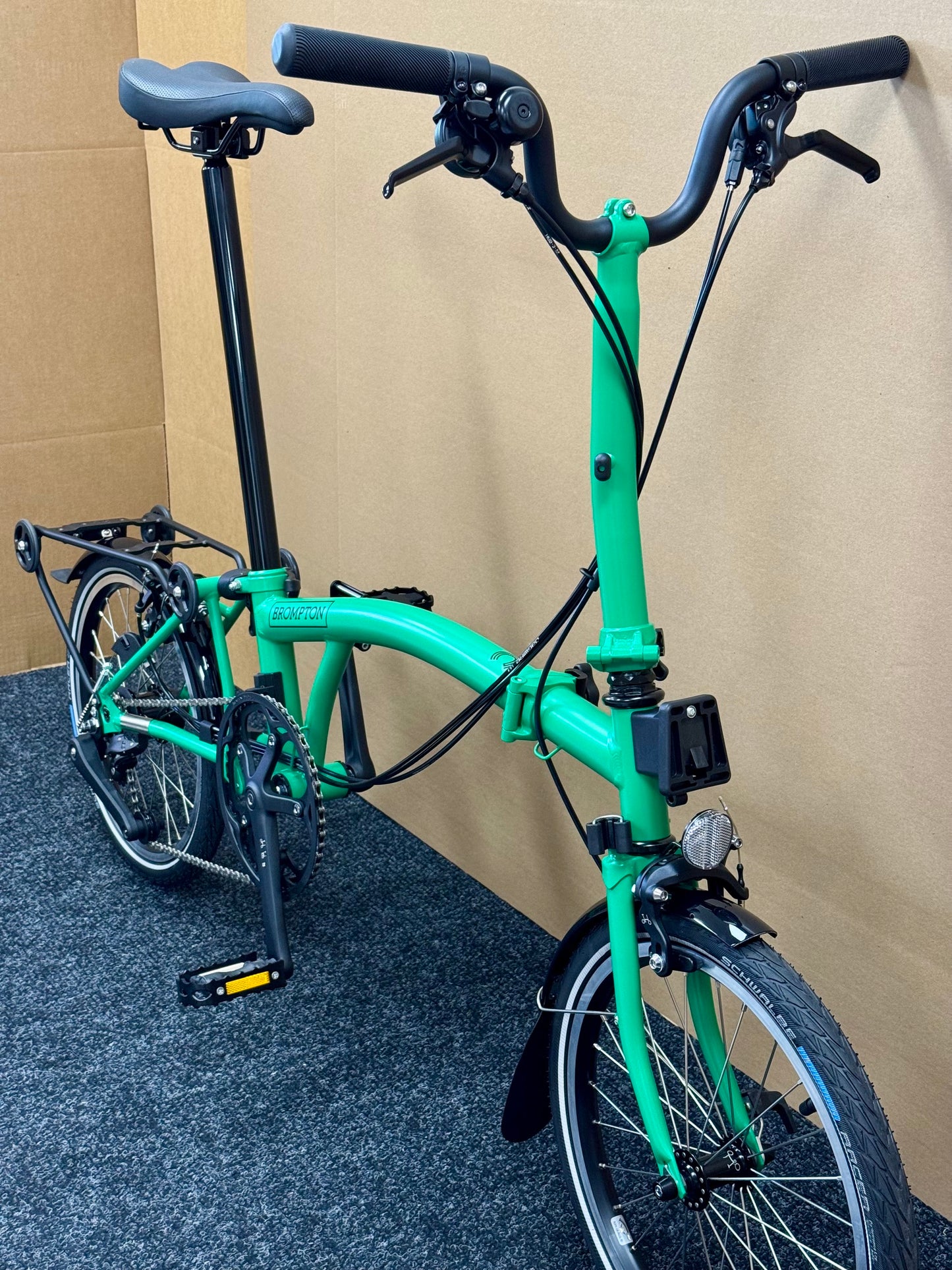 Brompton C Line 12-Speed Mid-HB Palm Green w/Roller Rack