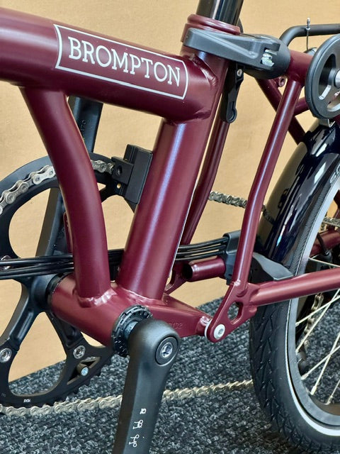 Brompton C Line 12-Speed High-HB Plum Red w/Roller Rack