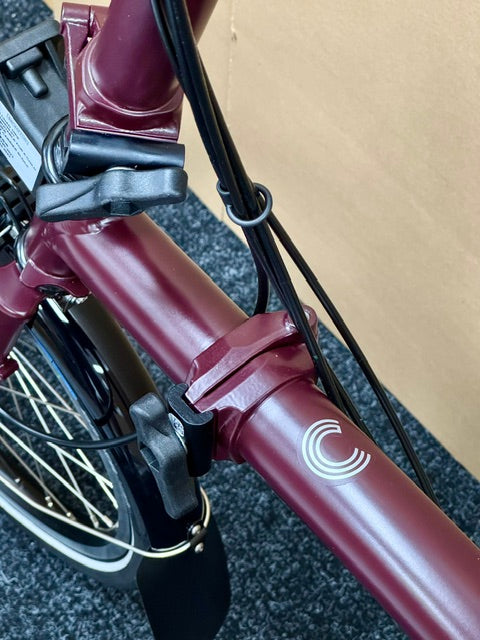 Brompton C Line 12-Speed High-HB Plum Red w/Roller Rack