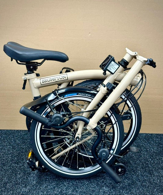 Brompton C Line 12-Speed High-HB Dune Sand w/Roller Rack