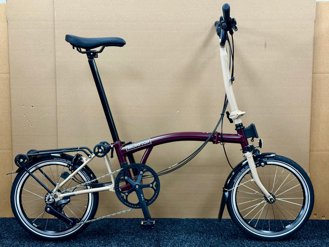 Brompton C Line 12-Speed High-HB Plum/Dune w/Roller Rack