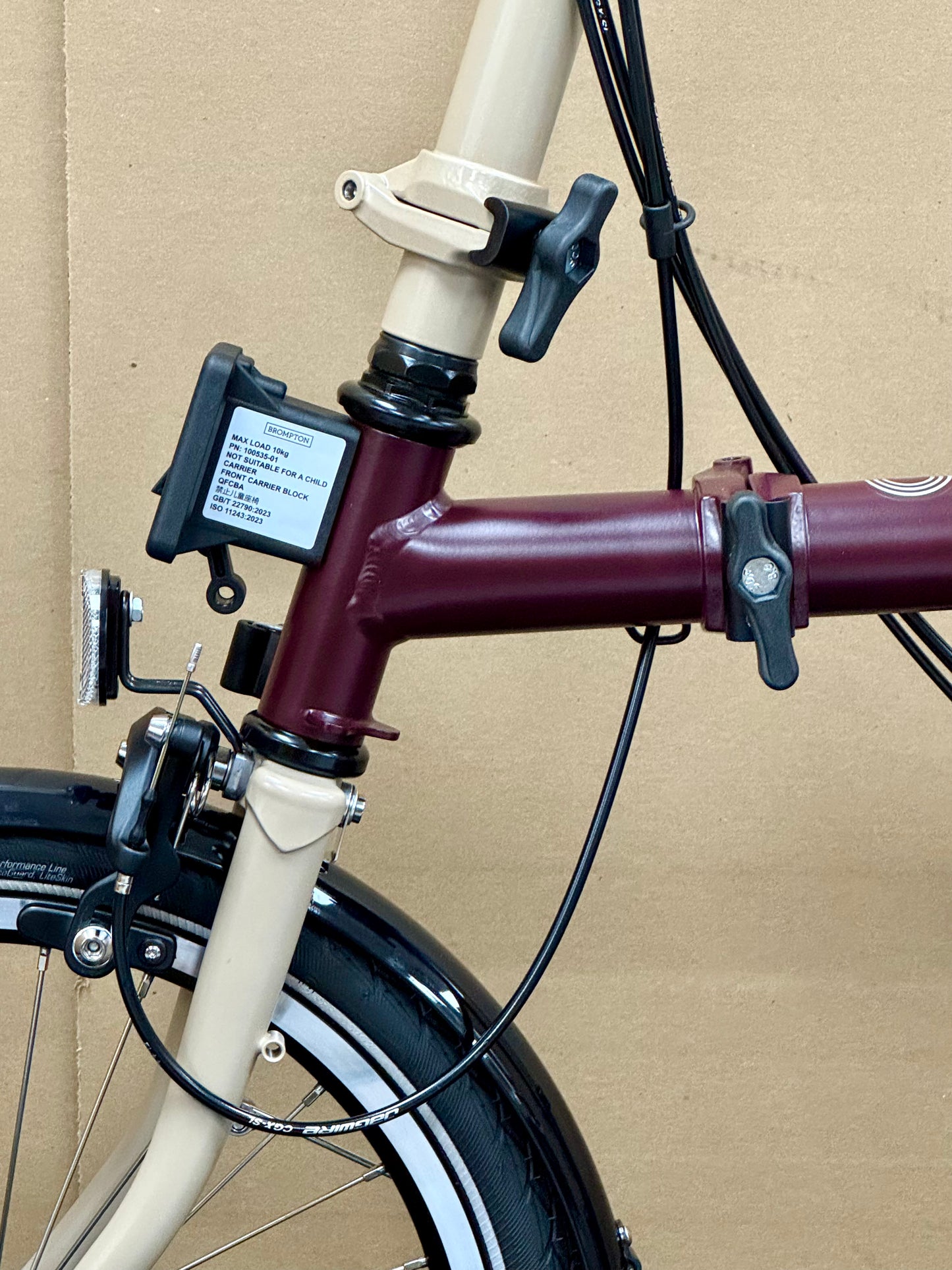 Brompton C Line 12-Speed High-HB Plum/Dune w/Roller Rack
