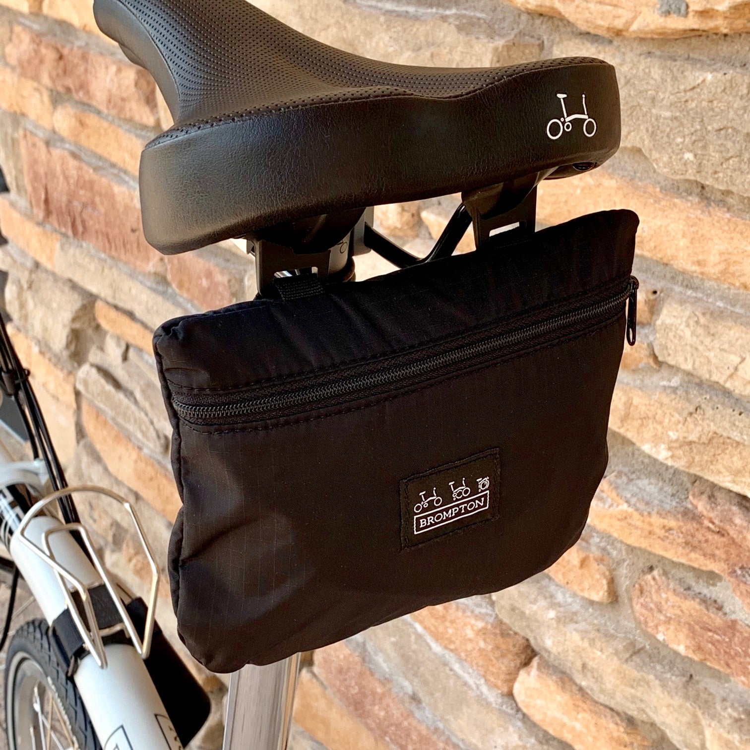 Brompton bike cover with integrated sales pouch